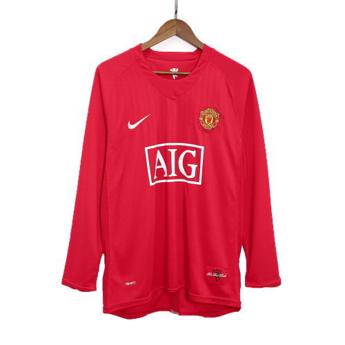 Vintage Soccer Jersey SCHOLES #18 Manchester United Home Long Sleeve 2007/08
