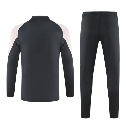 Real Madrid 1/4 Zip Tracksuit Gray