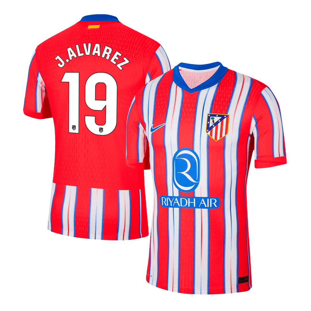 J.ALVAREZ #19 Atletico Madrid Home Authentic Soccer Jersey