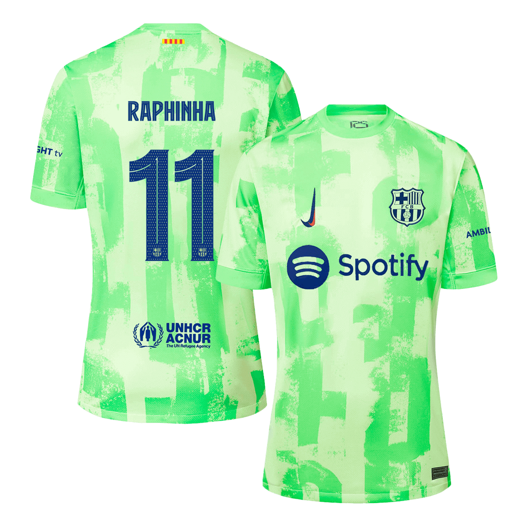 RAPHINHA #11 Barcelona Third Away Soccer Jersey- UCL