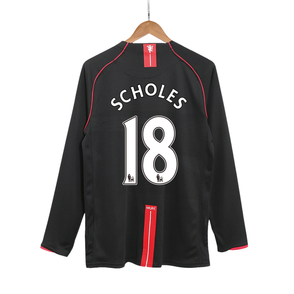 Vintage Soccer Jersey SCHOLES #18 Manchester United Away Long Sleeve 2007/08