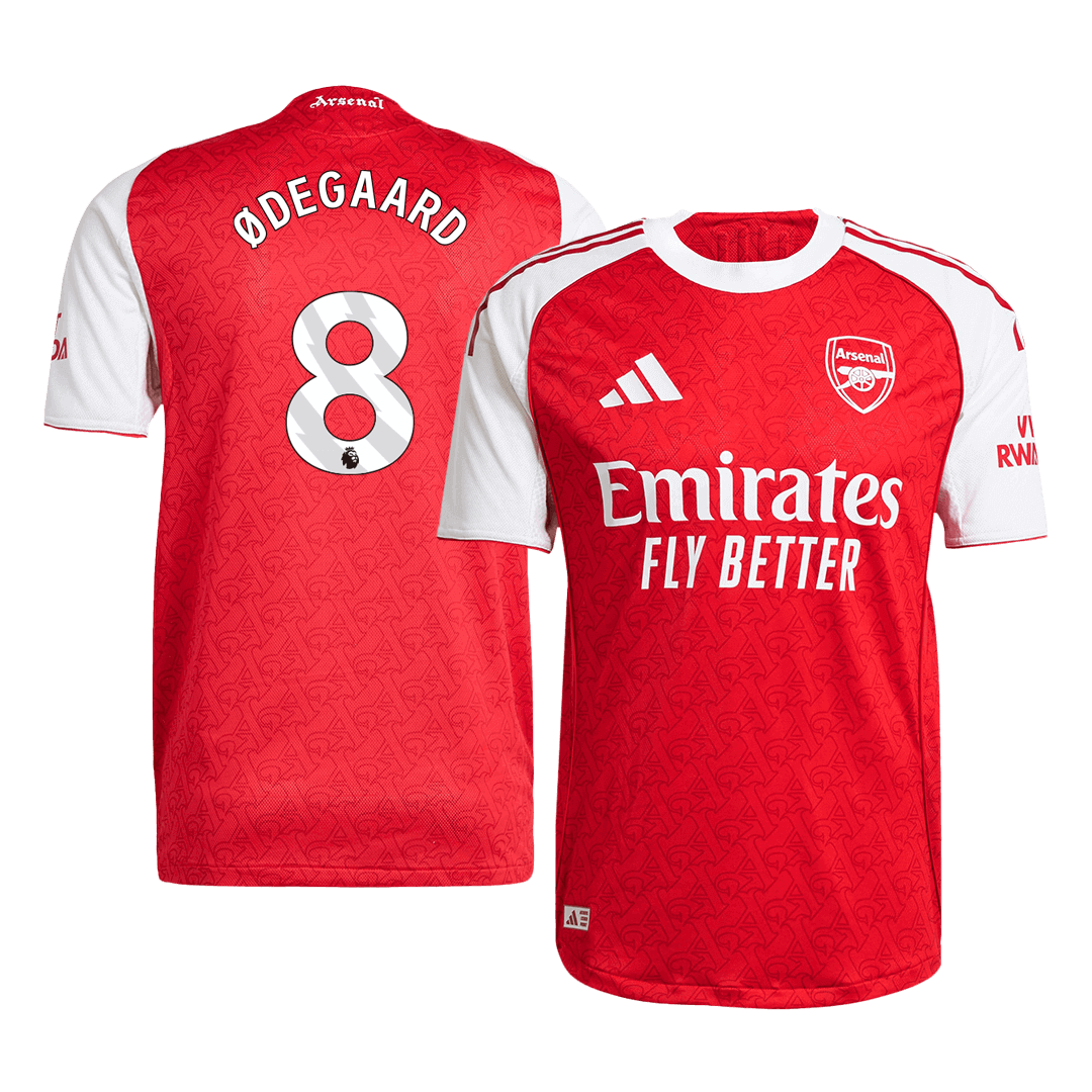 ØDEGAARD #8 Arsenal Home Authentic Soccer Jersey 2025/26