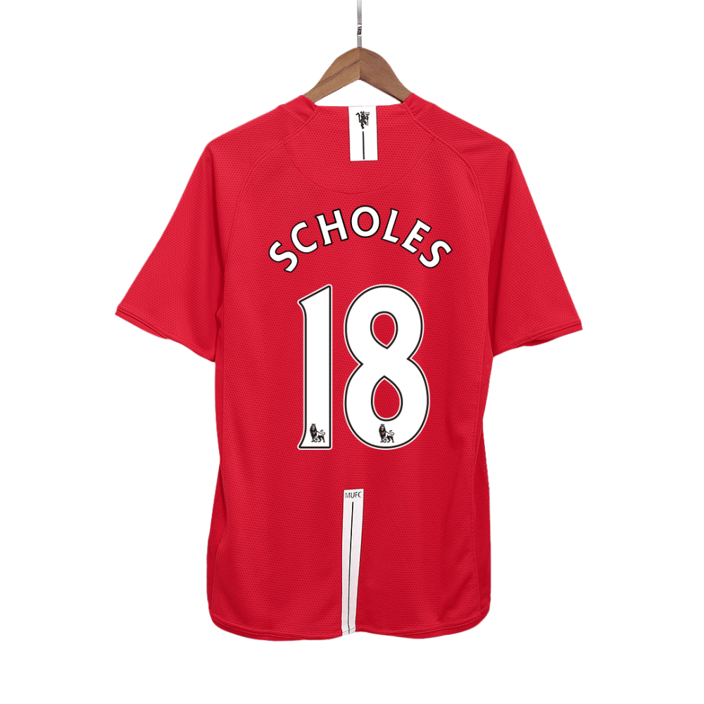 Vintage Soccer Jersey SCHOLES #18 Manchester United Home 2007/08
