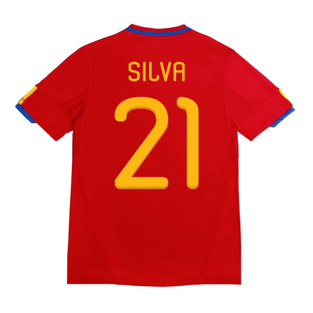 Vintage Soccer Jersey SILVA #21 Spain Home 2010