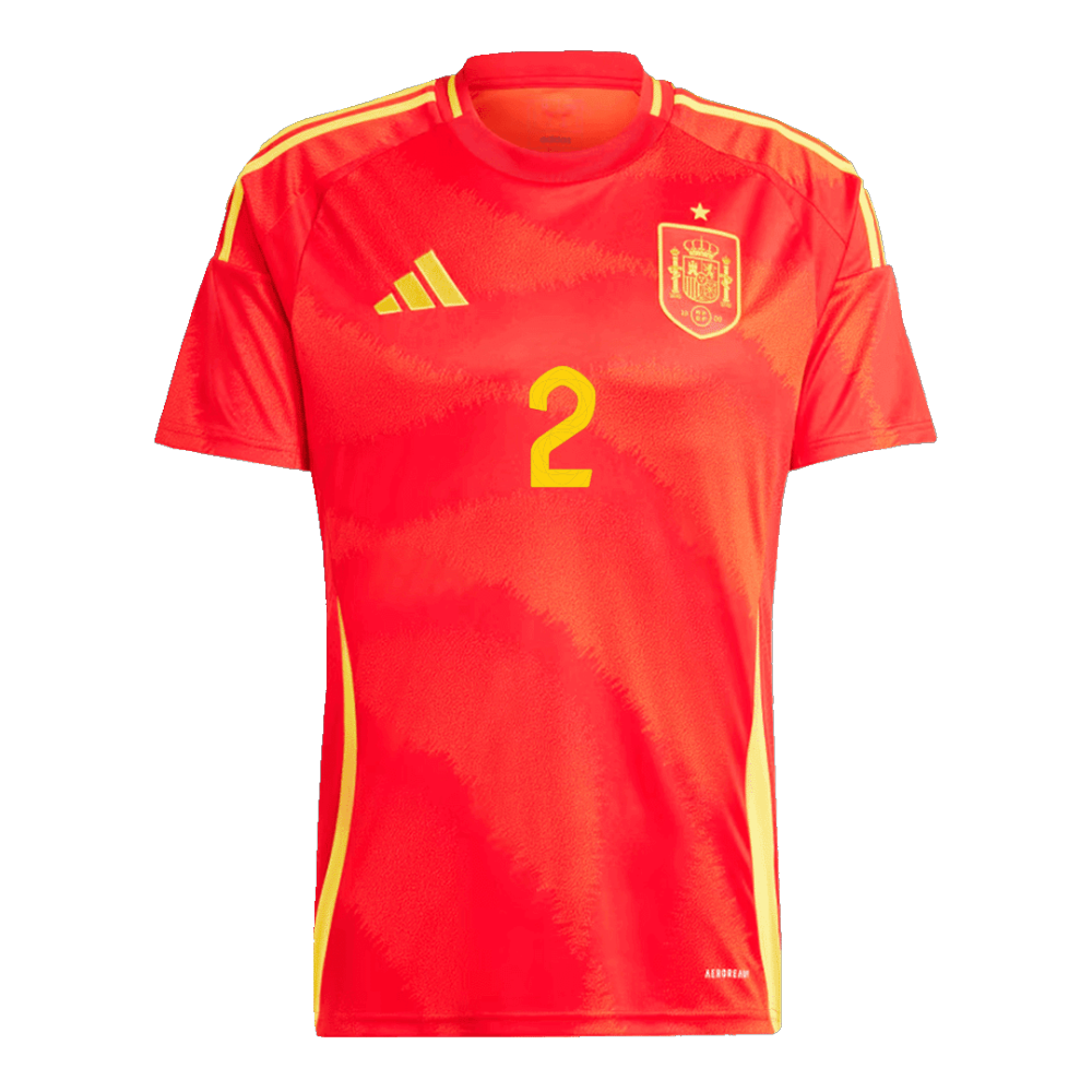 CARVAJAL #2 Spain Home Soccer Jersey EURO