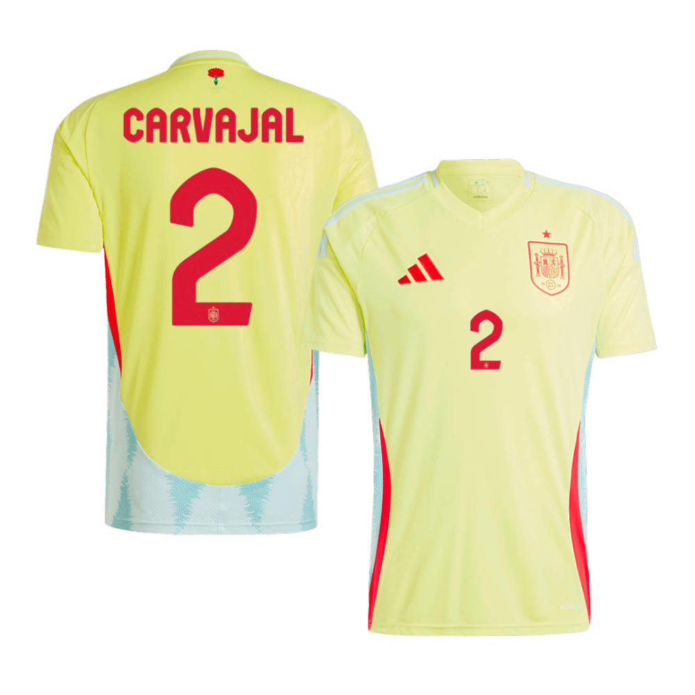 CARVAJAL #2 Spain Away Soccer Jersey EURO