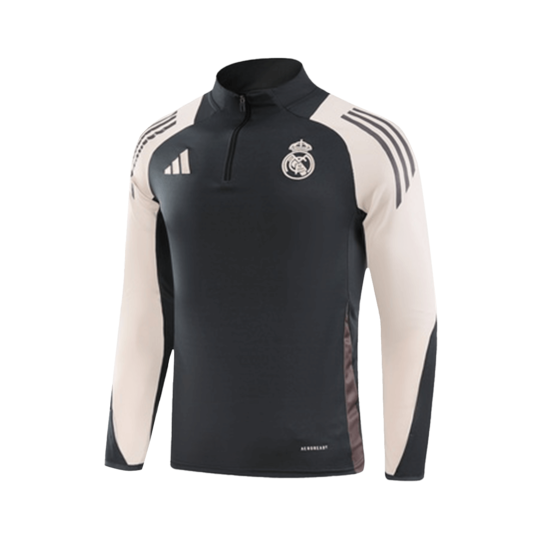 Real Madrid 1/4 Zip Tracksuit Gray