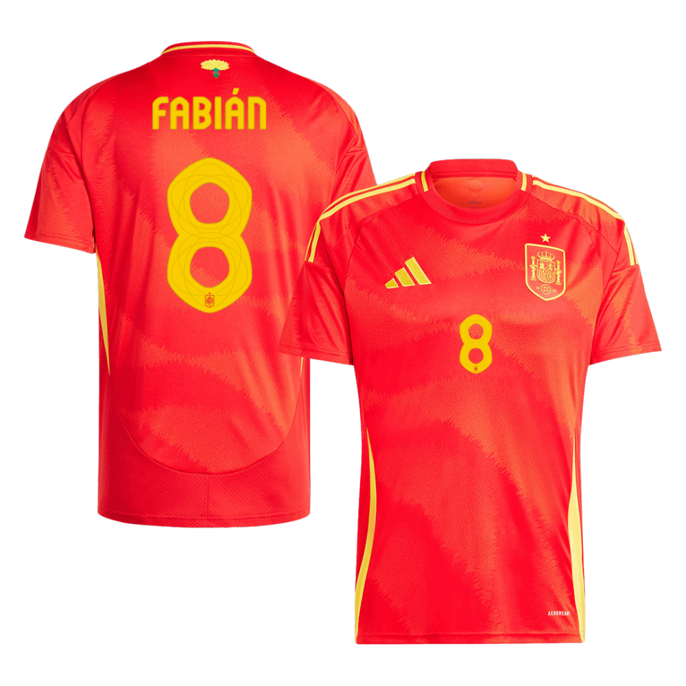 FABIÁN #8 Spain Home Soccer Jersey EURO