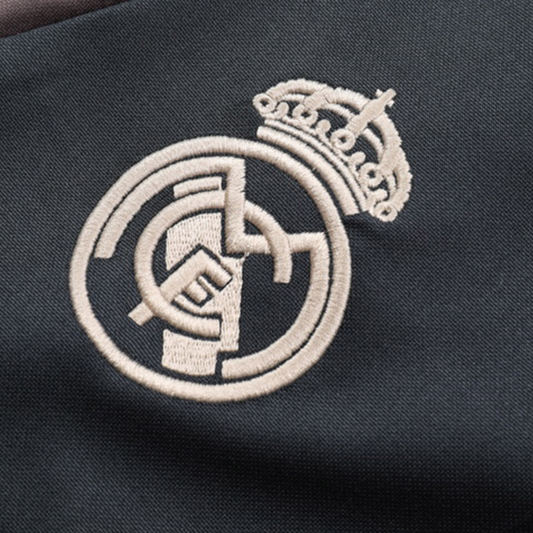Real Madrid 1/4 Zip Tracksuit Gray