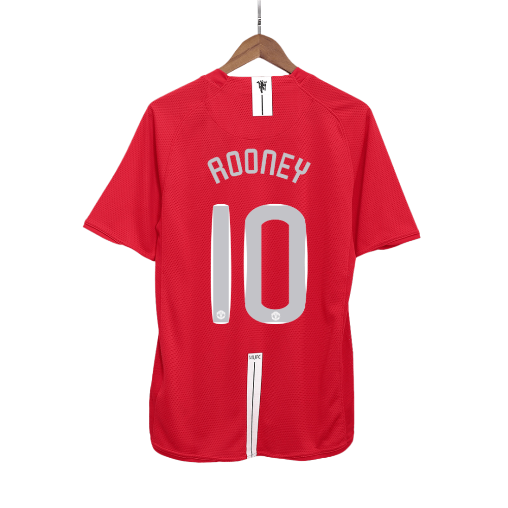 Vintage Soccer Jersey ROONEY #10 Manchester United Home 2007/08 - UCL Final