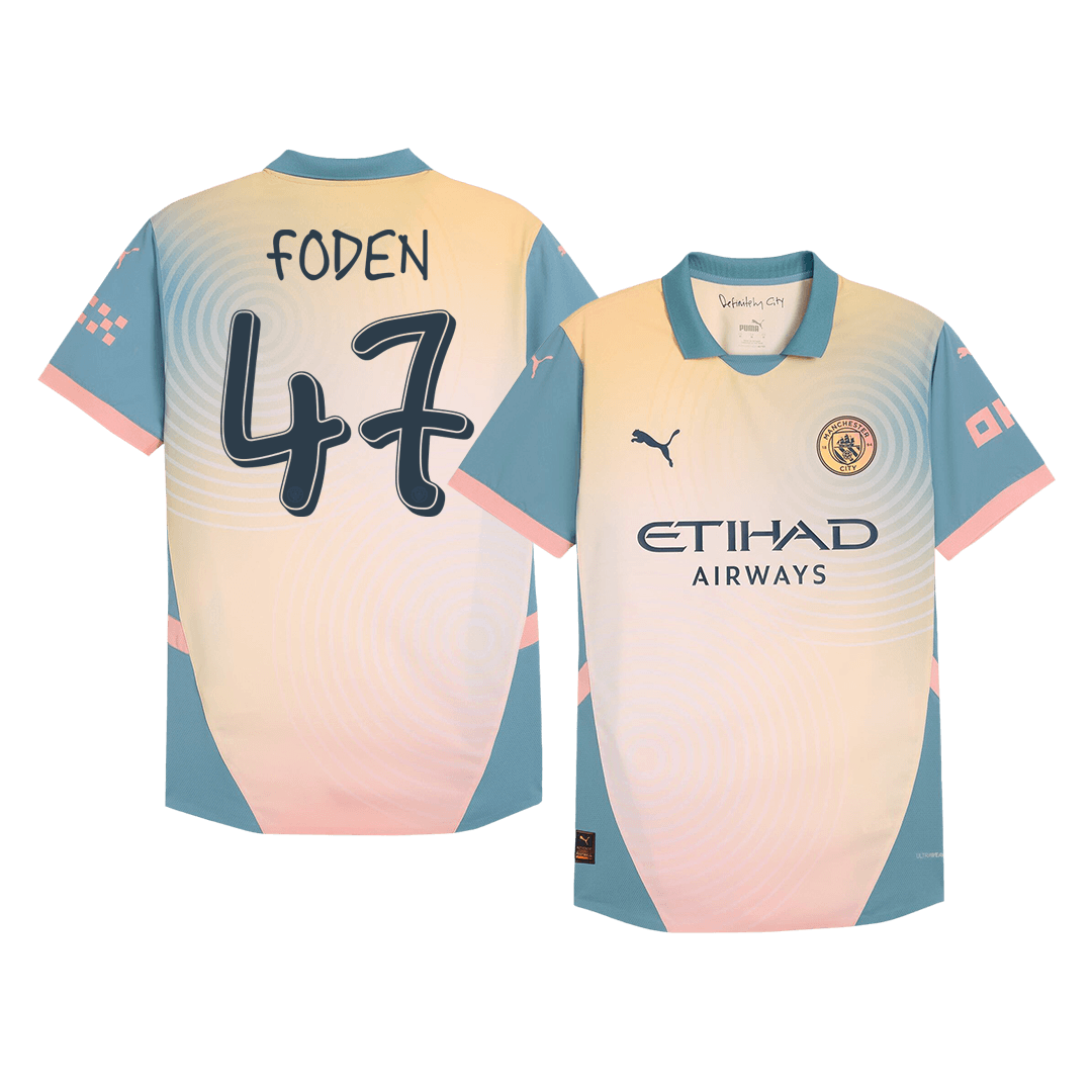 FODEN #47 Manchester City Fourth Away Authentic Soccer Jersey - Definitely City
