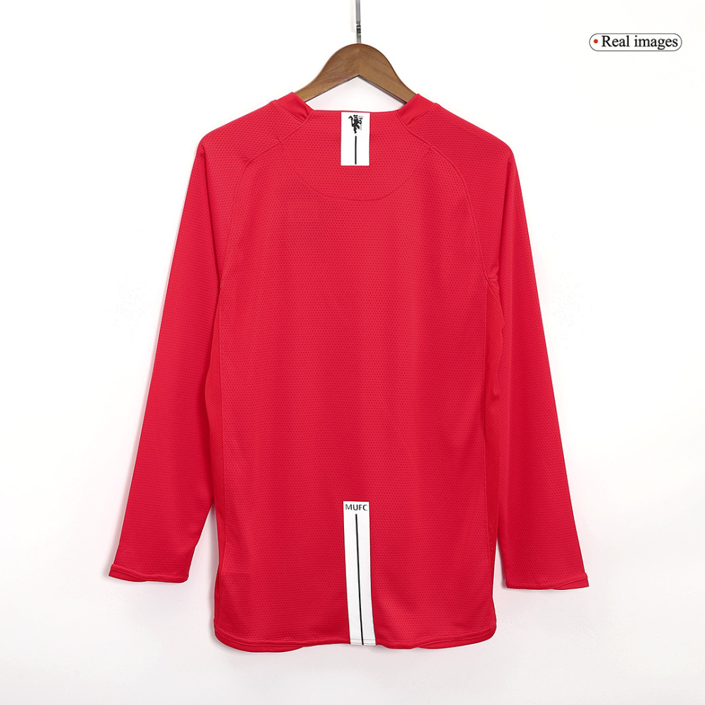 Vintage Soccer Jersey Manchester United Home Long Sleeve 2007/08