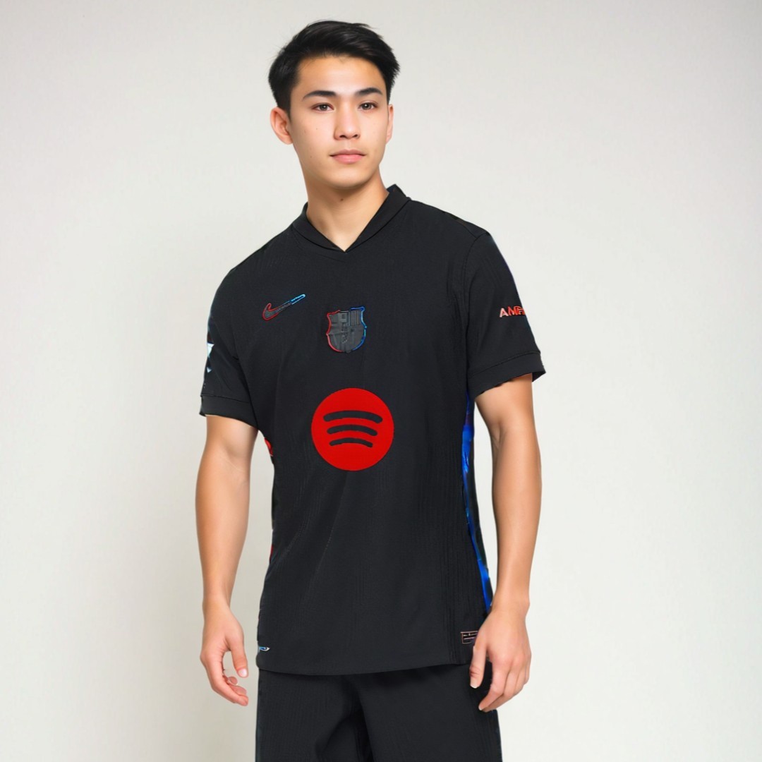 Barcelona Away Authentic Soccer Jersey - Spotify Logo Without Text