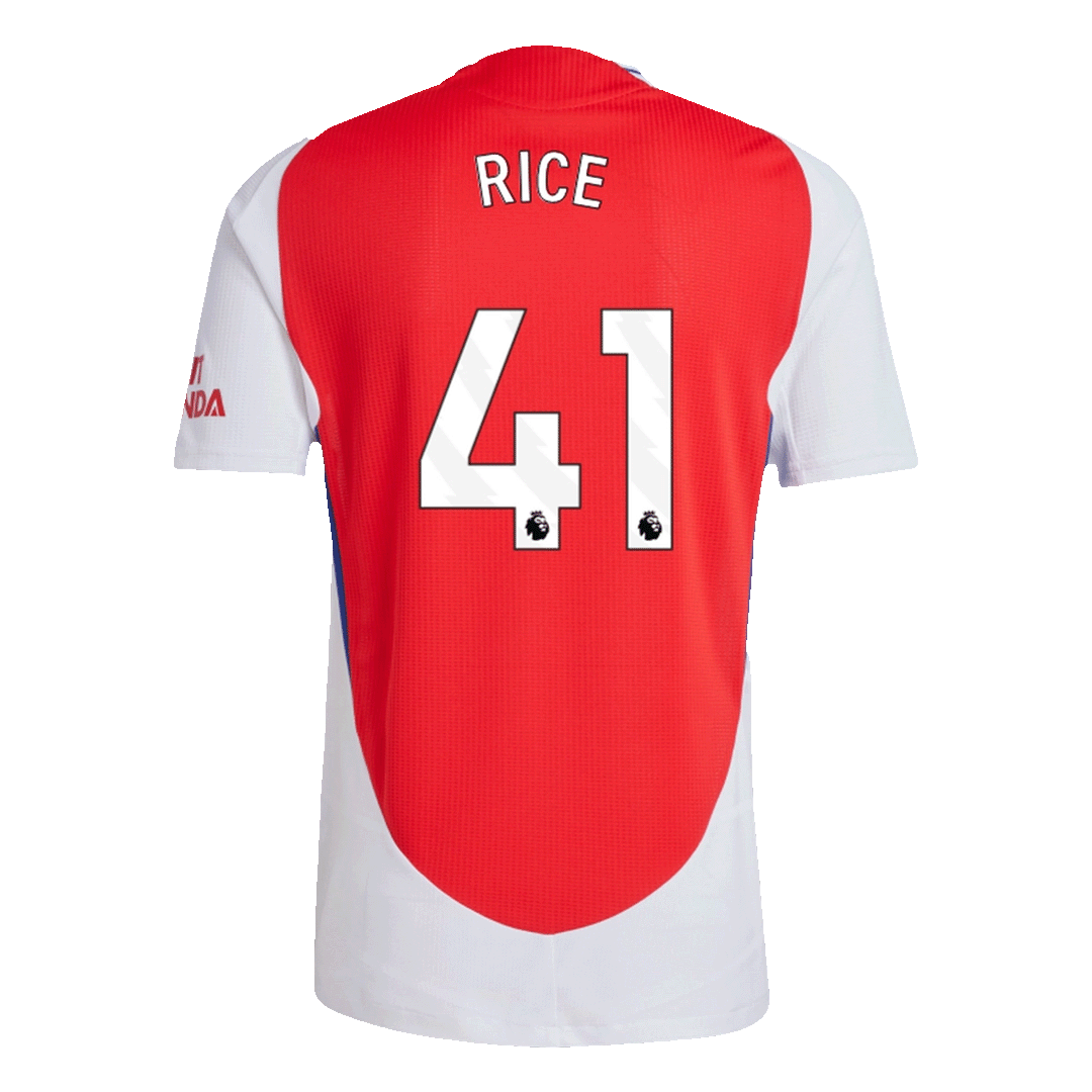 RICE #41 Arsenal Home Authentic Soccer Jersey
