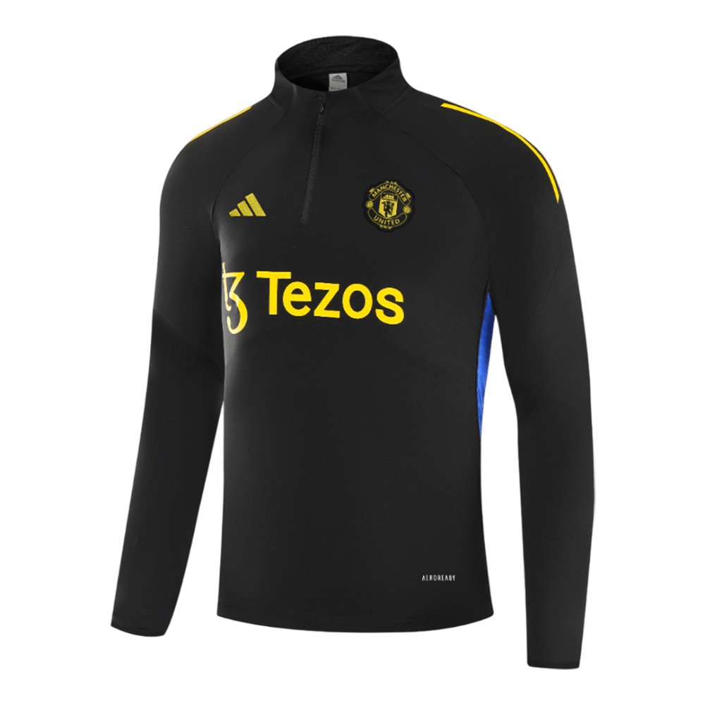Manchester United 1/4 Zip Tracksuit 2025/26 Kids Black
