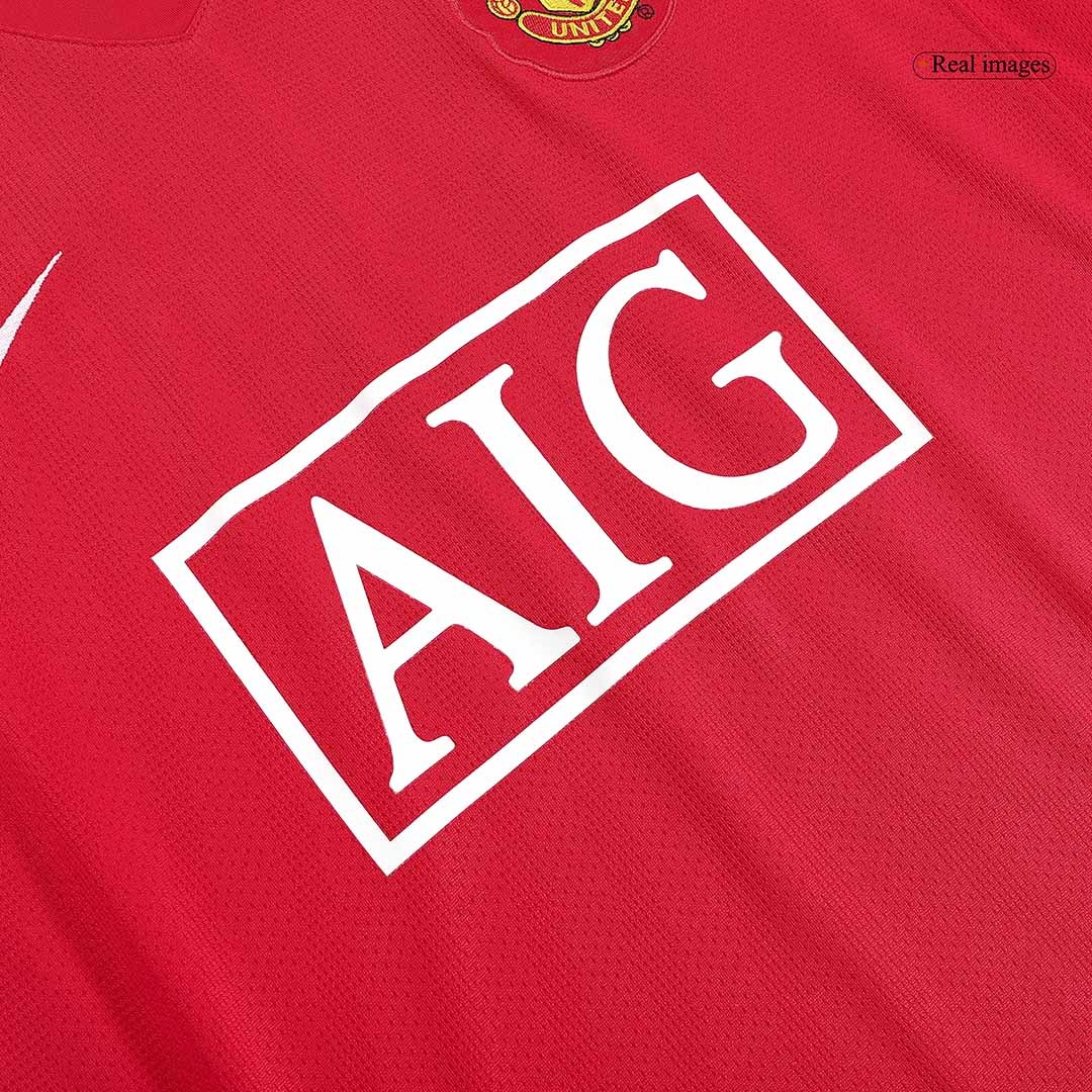 Vintage Soccer Jersey Manchester United Home Long Sleeve 2007/08