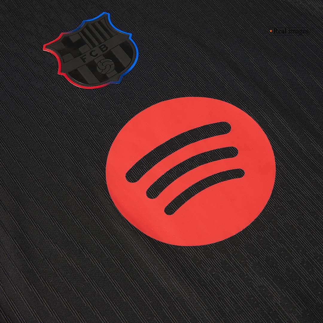 Barcelona Away Authentic Soccer Jersey - Spotify Logo Without Text
