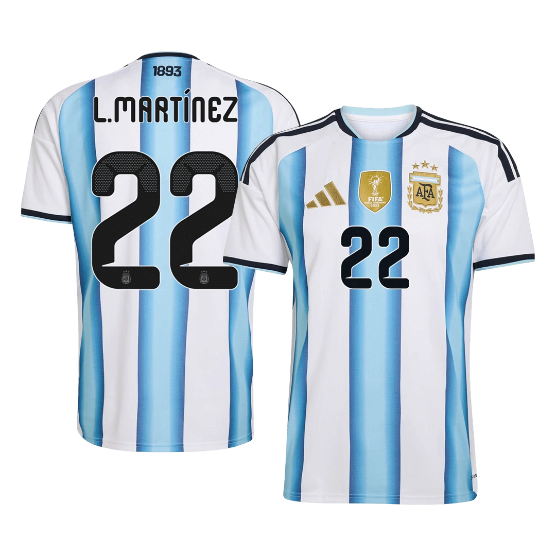 L.MARTÍNEZ #22 Argentina Home Soccer Jersey World Cup 2026