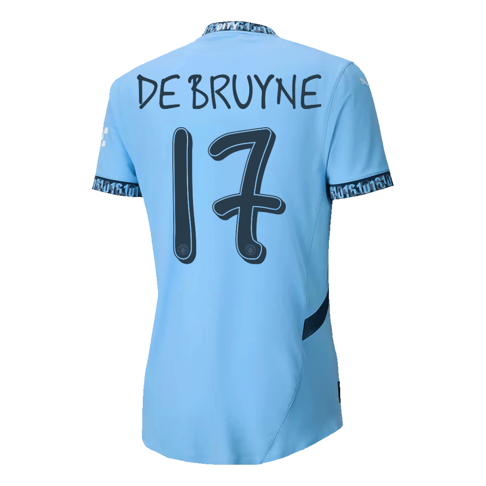 DE BRUYNE #17 Manchester City Home Authentic Soccer Jersey - UCL