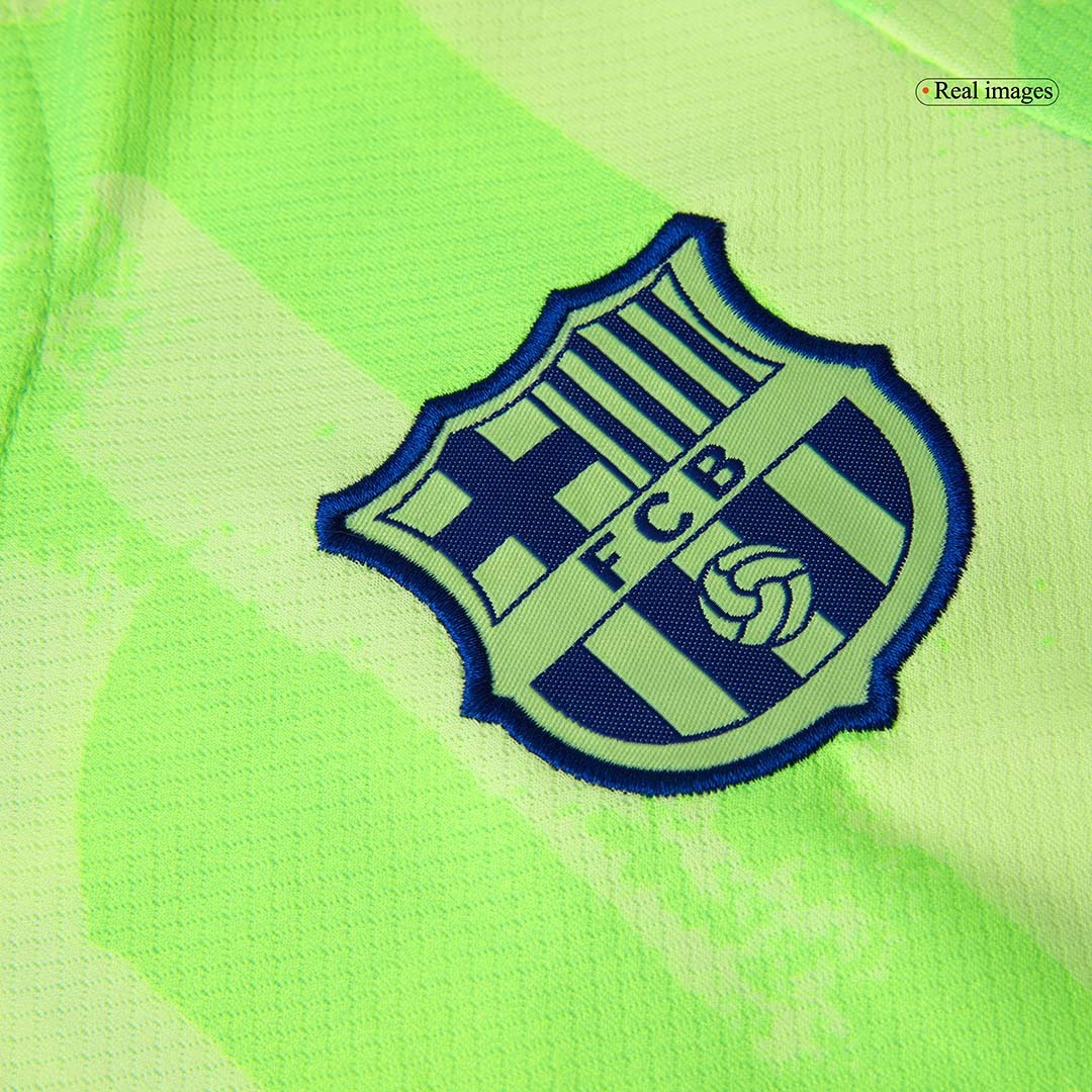 Barcelona Third Away Kids Soccer Jerseys Kit - UCL (Spotify Logo Without Text)