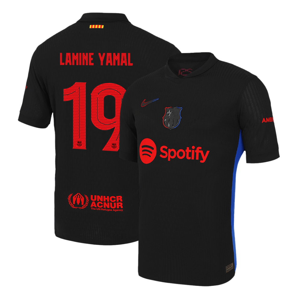 LAMINE YAMAL #19 Barcelona Away Authentic Soccer Jersey- UCL