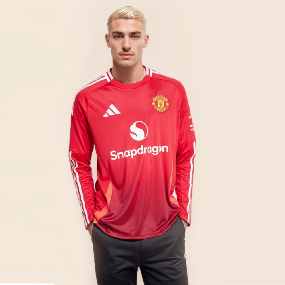 Manchester United Home Long Sleeve Soccer Jersey
