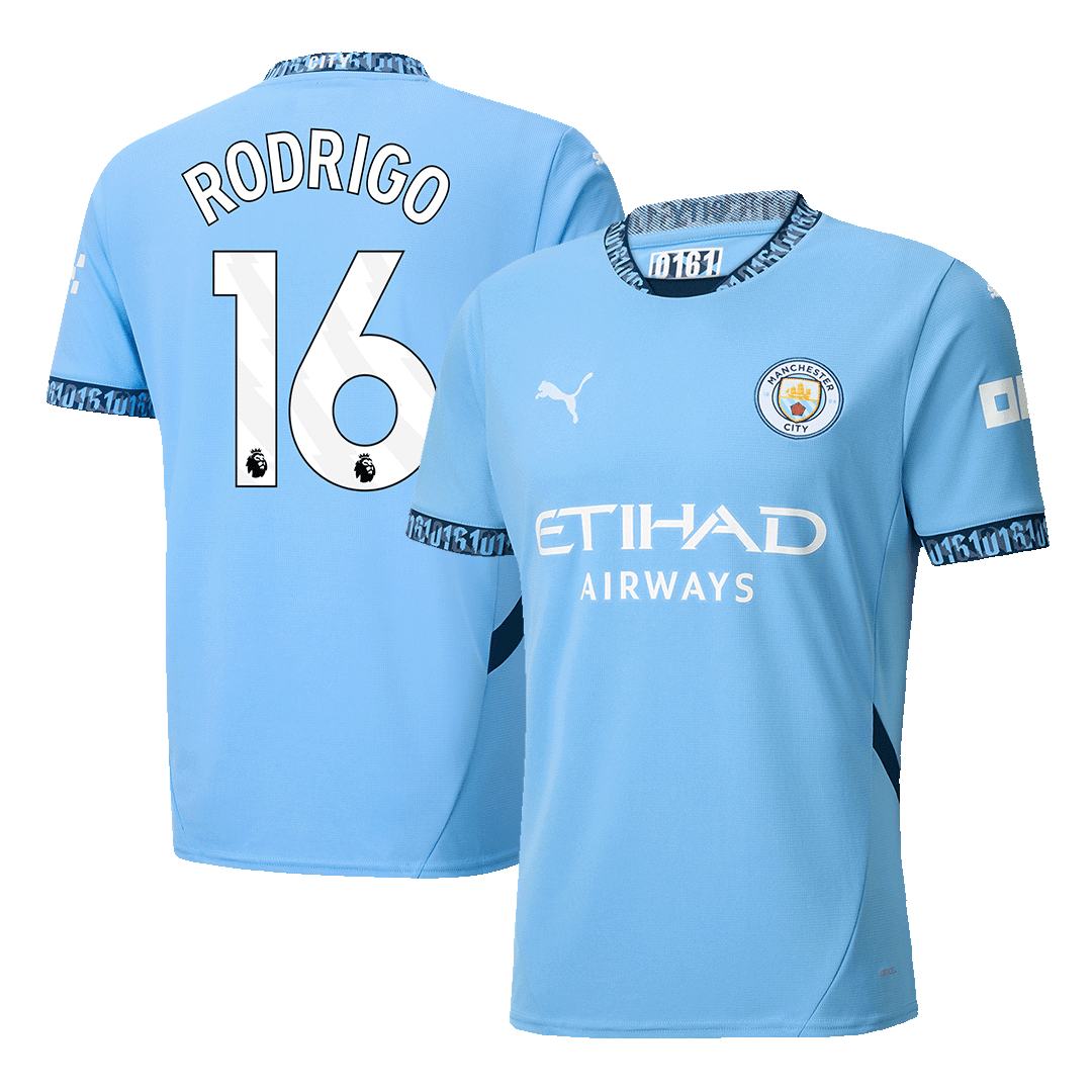 RODRIGO #16 Manchester City Home Soccer Jersey