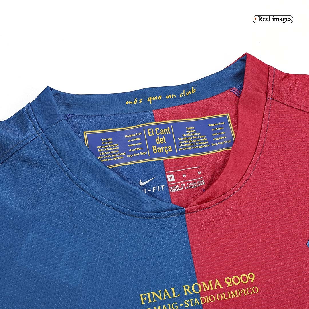 Vintage Soccer Jersey ETO'O #9 Barcelona Home Long Sleeve 2008/09 - UCL Final