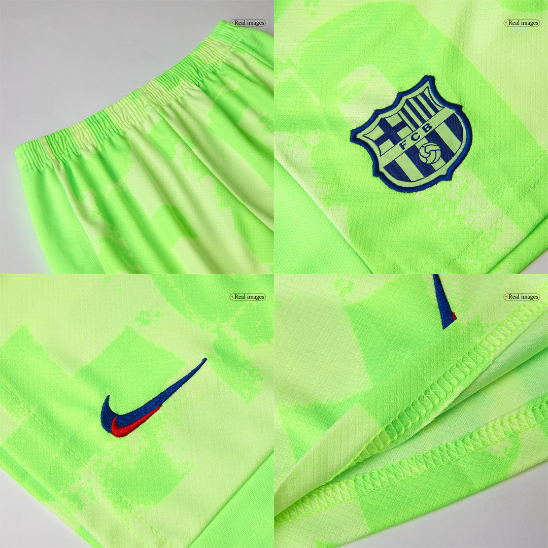 Barcelona Third Away Kids Soccer Jerseys Kit - UCL (Spotify Logo Without Text)