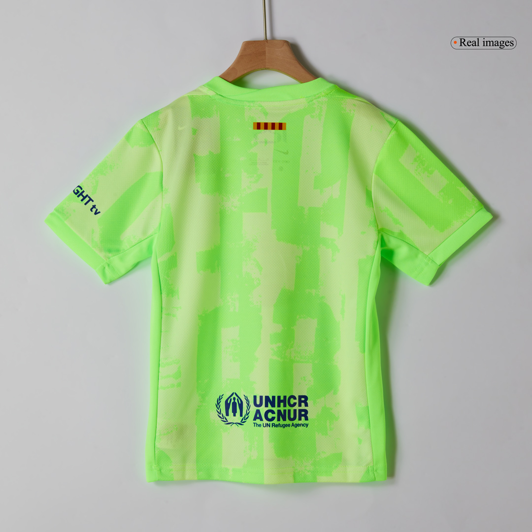 Barcelona Third Away Kids Soccer Jerseys Kit - UCL (Spotify Logo Without Text)