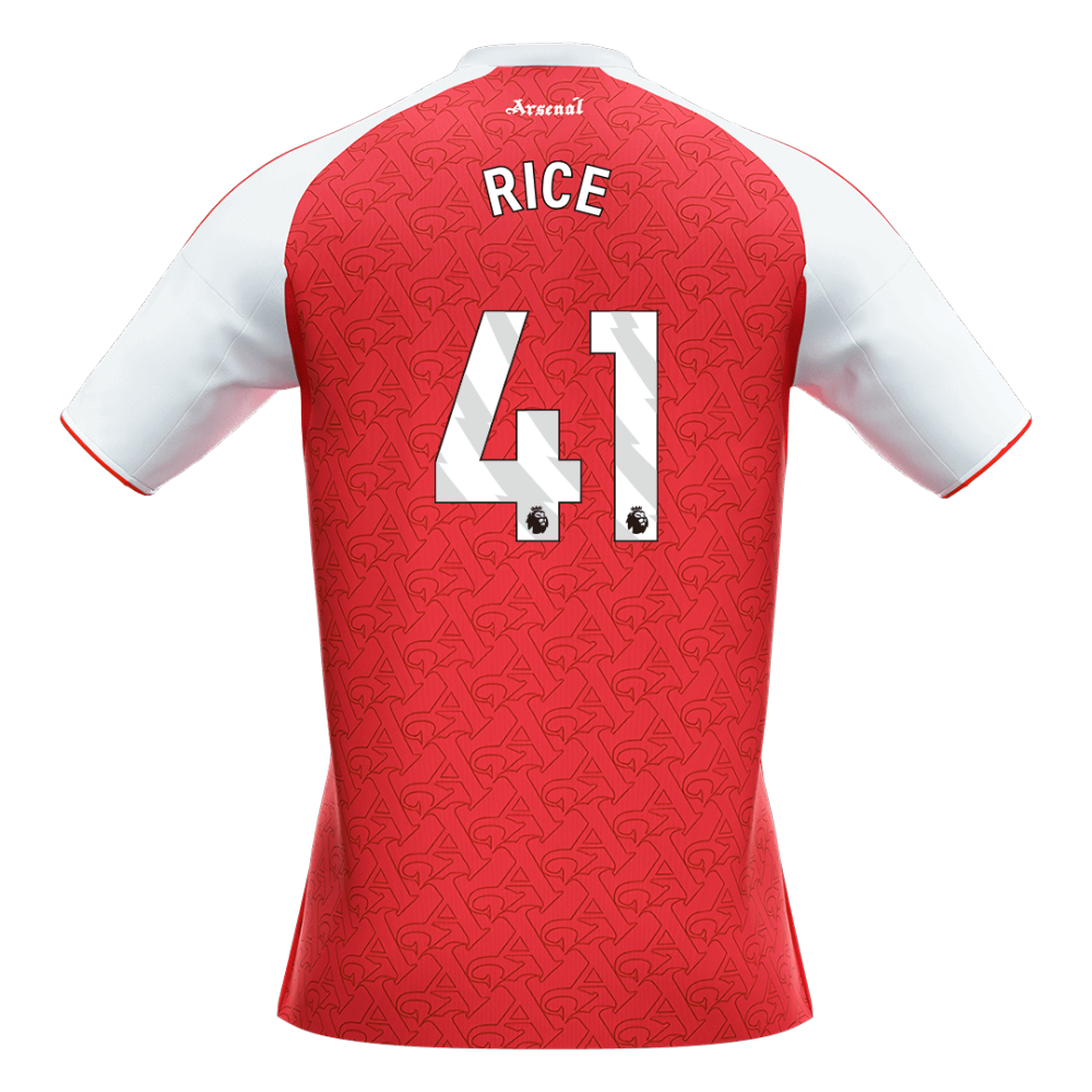 RICE #41 Arsenal Home Soccer Jersey 2025/26