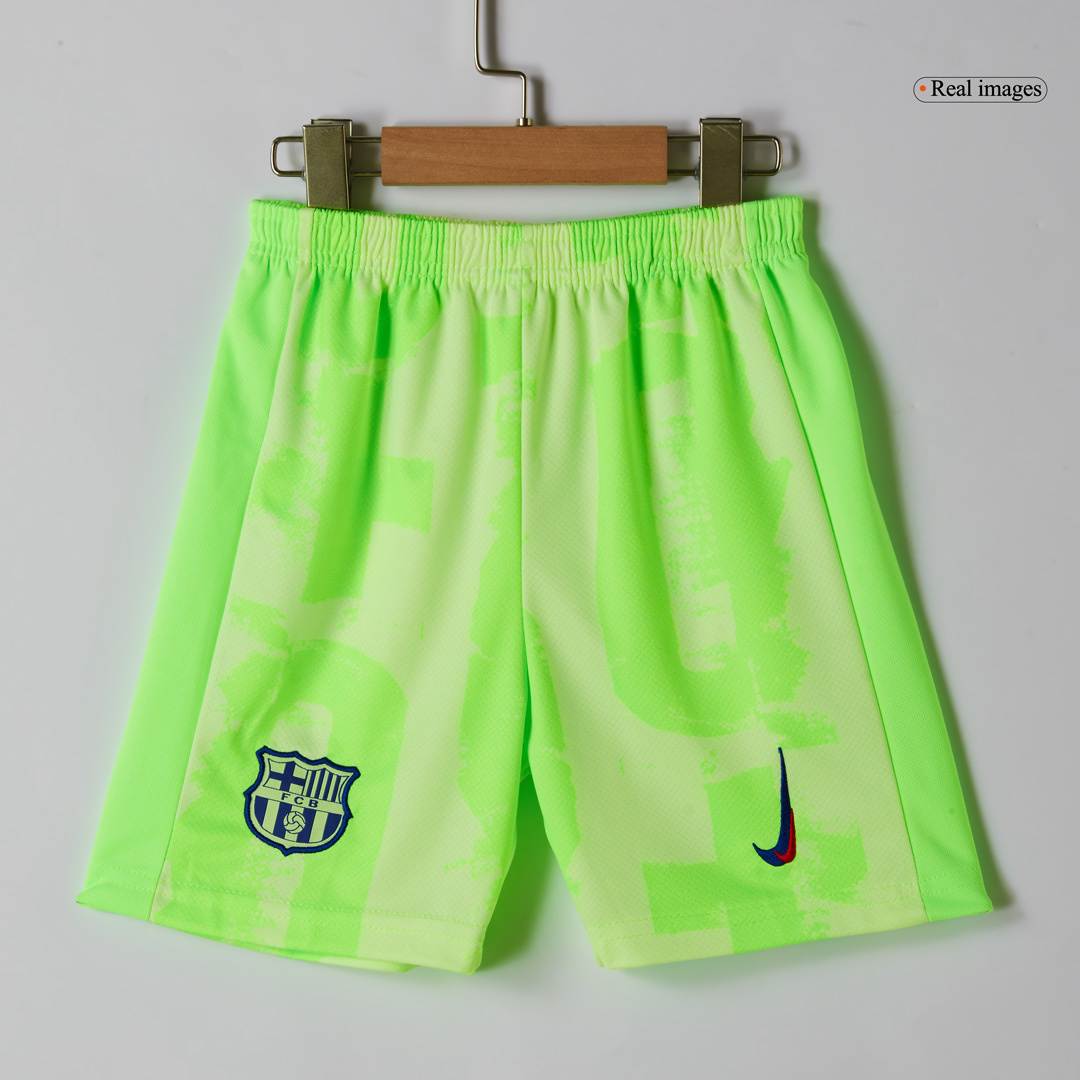 Barcelona Third Away Kids Soccer Jerseys Kit - UCL (Spotify Logo Without Text)