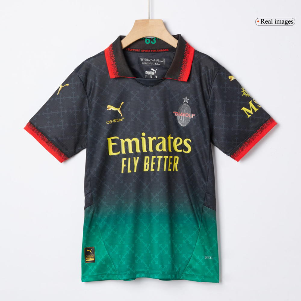 AC Milan Fourth Away Kids Soccer Jerseys Kit