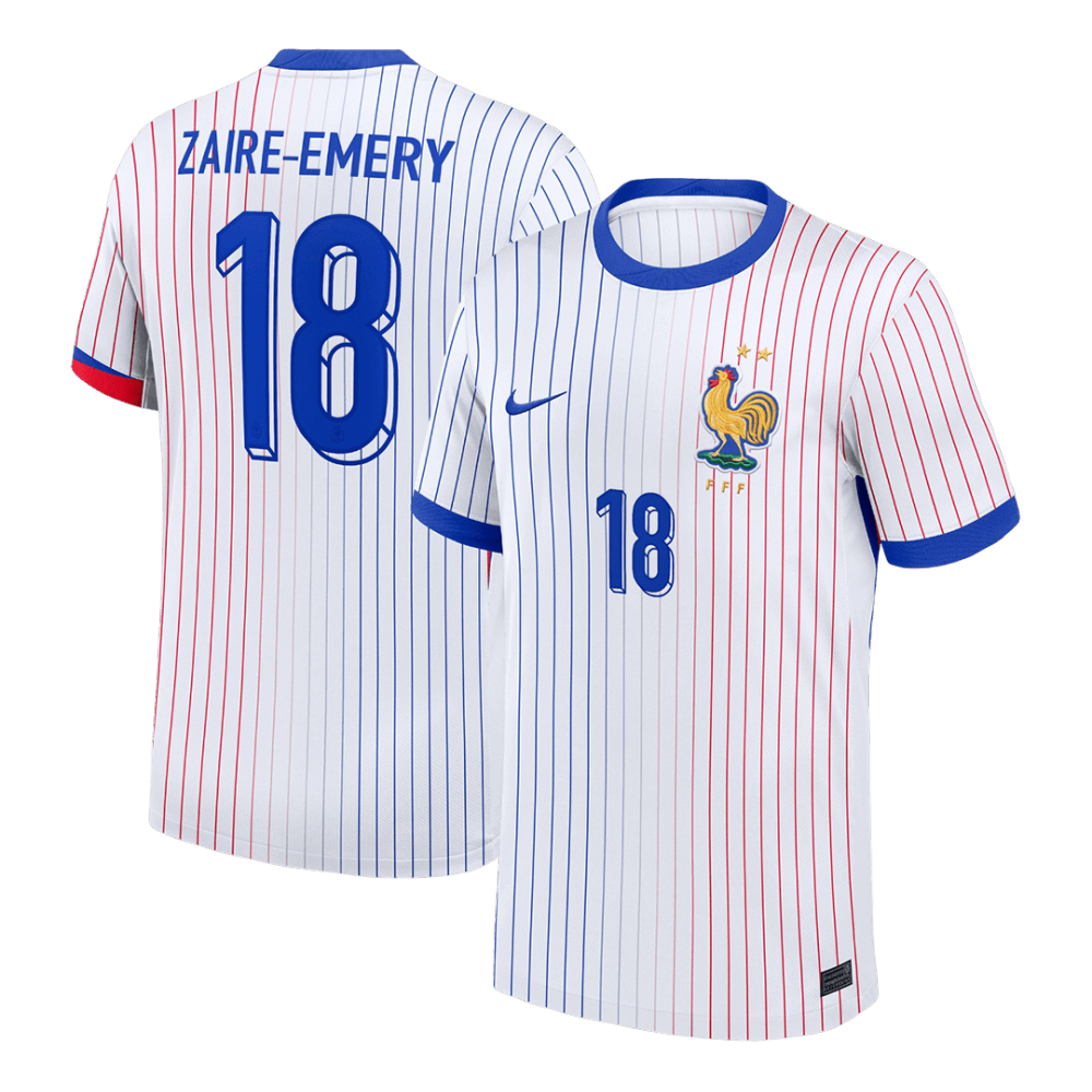ZAIRE-EMERY #18 France Away Soccer Jersey