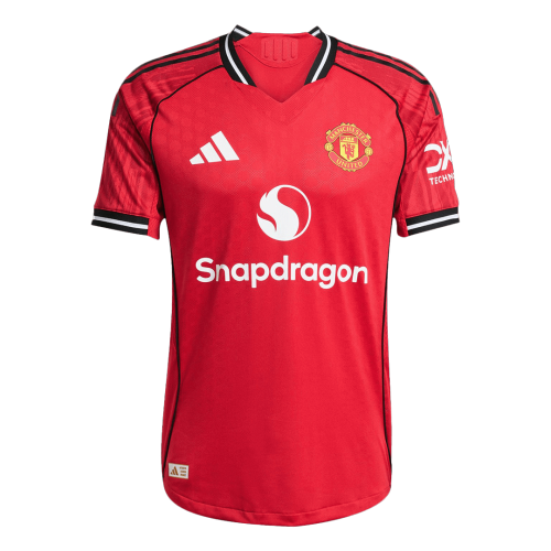 B.FERNANDES #8 Manchester United Home Authentic Soccer Jersey 2025/26