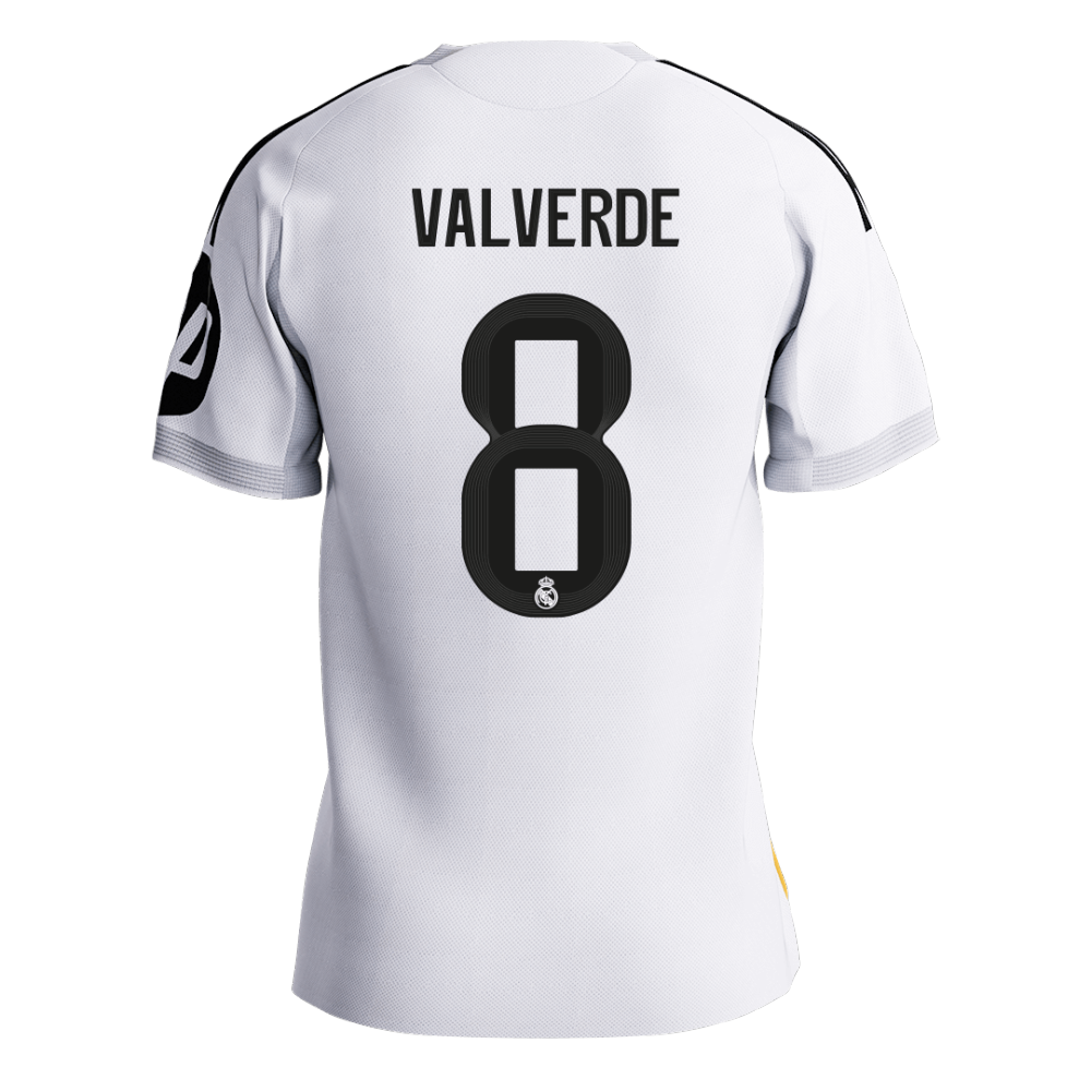 VALVERDE #8 Real Madrid Home Authentic Soccer Jersey 2025/26