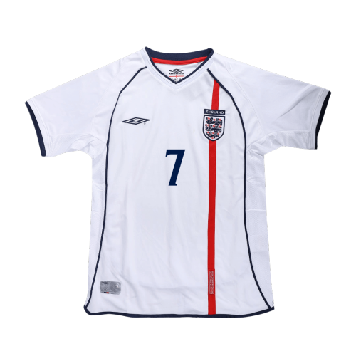 Retro Soccer Jersey BECKHAM #7 England Home 2002
