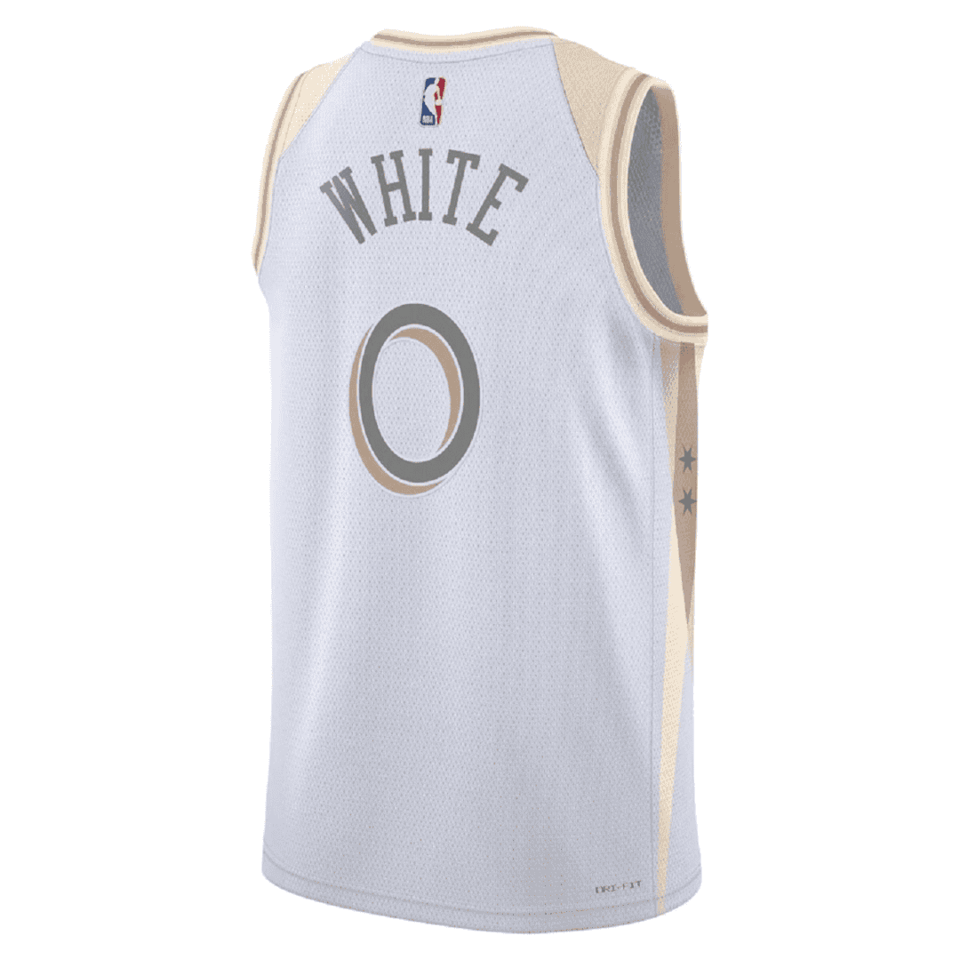 WHITE #0 New York Knicks Swingman NBA Jersey - City Edition