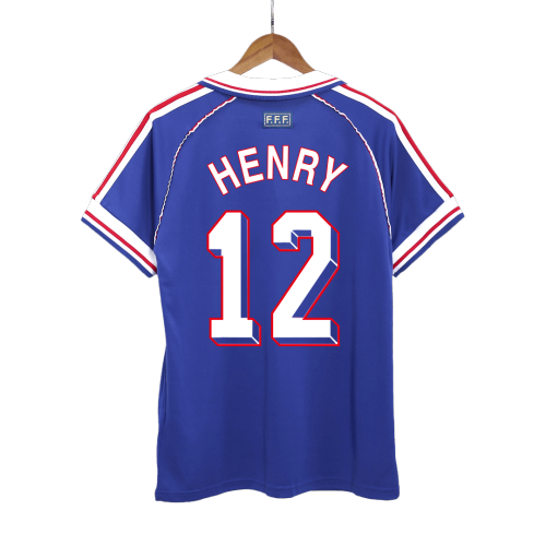 Retro Soccer Jersey HENRY #12 France Home 1998