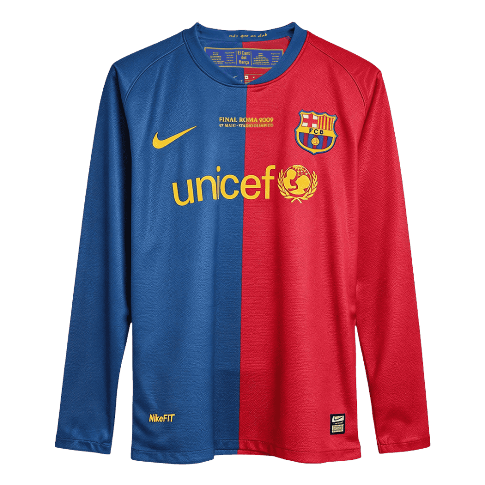 Retro Soccer Jersey Barcelona Home Long Sleeve 2008/09 - UCL Final