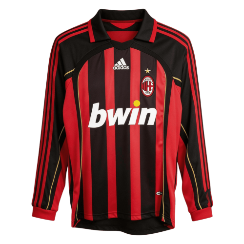 Retro Soccer Jersey KAKA' #22 AC Milan Home Long Sleeve 2006/07