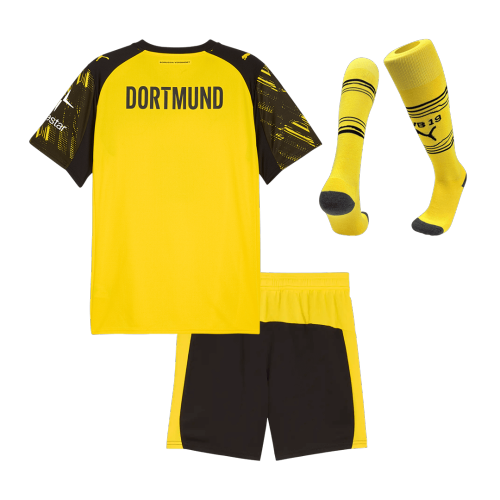 Borussia Dortmund Home Kids Soccer Jerseys Full Kit 2025/26