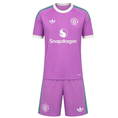Manchester United Goalkeeper Kids Soccer Jerseys Kit 2026/27 Purple