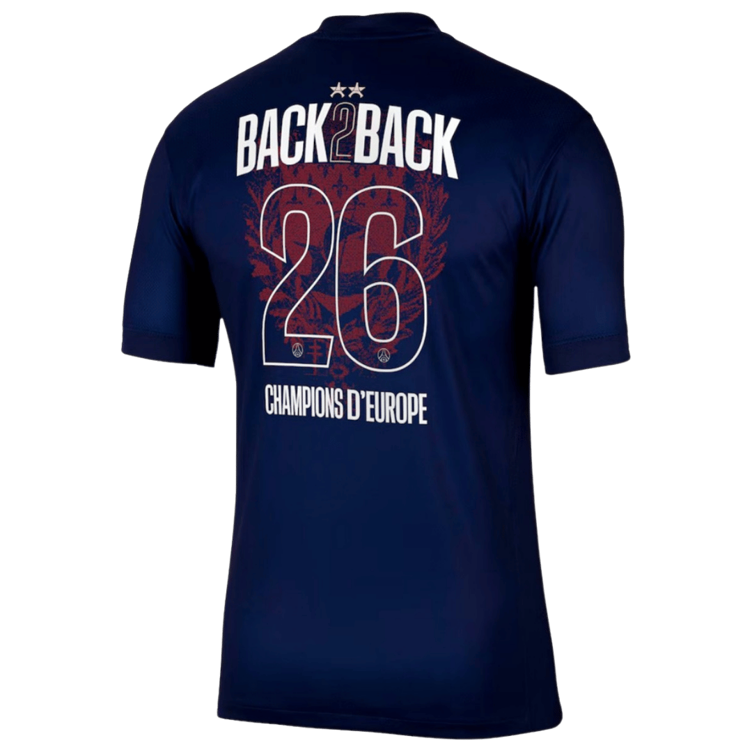 Champions of Europe #26 PSG Home Soccer Jersey 2025/26