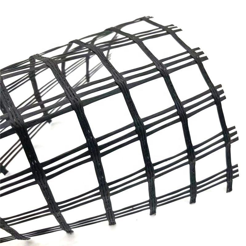 Warp Knitted Polyester PET Geogrid High Tensile Strength Soil Reinforcement Foundation Stabilization Grid