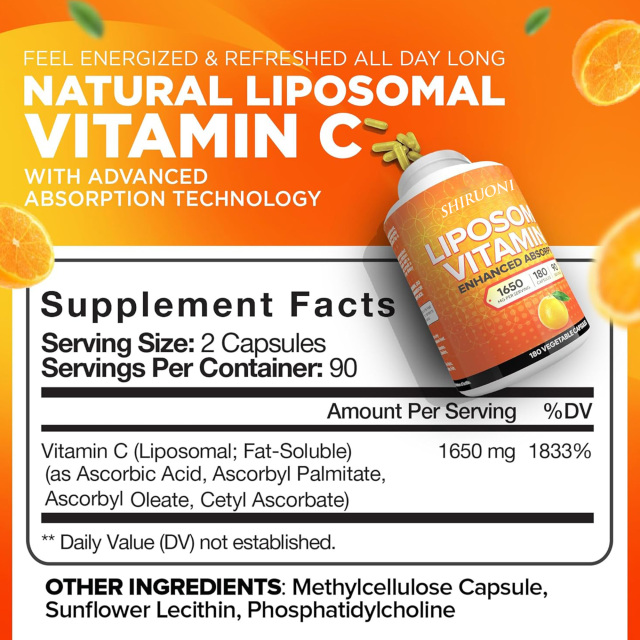 Liposomal Vitamin C 1650 mg Capsules,MY SHOP,Liposomal Vitamin C 1650 mg Capsules