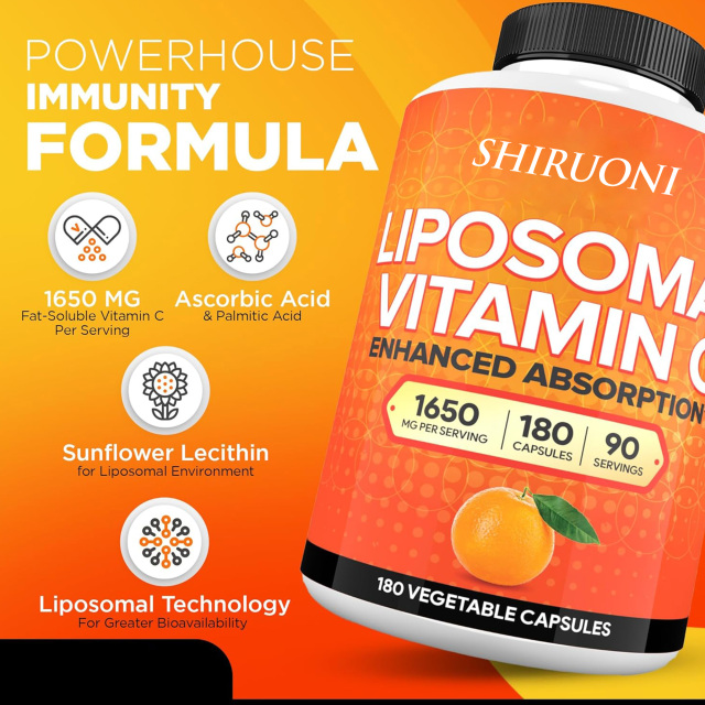 Liposomal Vitamin C 1650 mg Capsules,MY SHOP,Liposomal Vitamin C 1650 mg Capsules