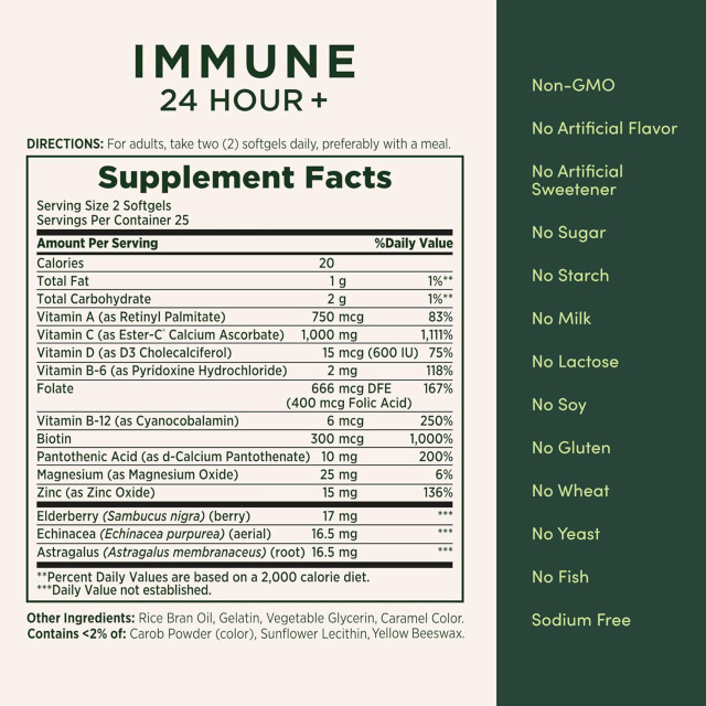 Immune 24 Hour+ Vitamin C Soft capsules,MY SHOP,500 mg Whole Food Vitamin C capsules