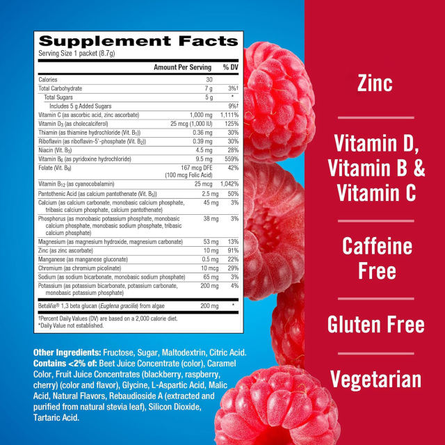 Raspberry Flavor Immune+ Vitamin C Drink Mix Powder,MY SHOP,Raspberry Flavor Immune+ Vitamin C Drink Mix Powder