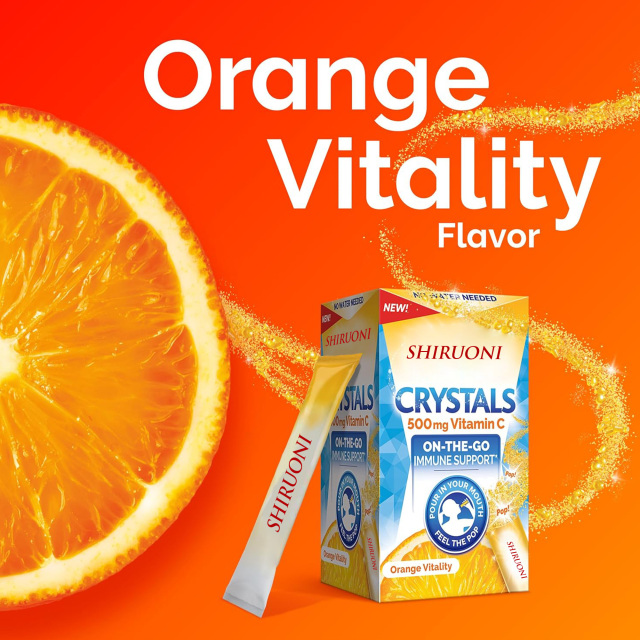 Vitamin C Crystals powder 500mg,MY SHOP,Raspberry Flavor Immune+ Vitamin C Drink Mix Powder